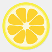 Sticker Rond Belle tranche de fruits tropicaux Citrons de Citro (Devant)