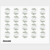 Sticker Rond Belle verdure Fern Leaf Mariage moderne Faveur (Feuille)