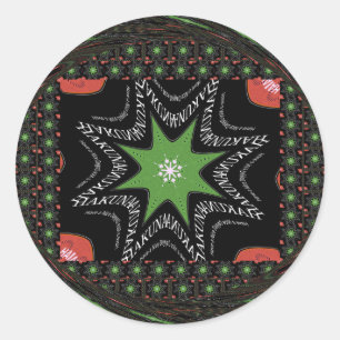 Sticker Rond Belle Whirling étoiles arrière - plan Imprimer vec