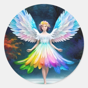 Sticker Rond Belles ailes Angel Art-35444