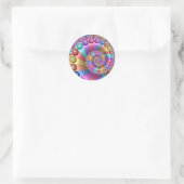 Sticker Rond Belles couleurs arc-en-ciel Art fractal Abstrait (Sac)
