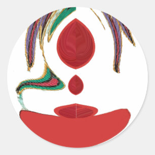 Sticker Rond Belles couleurs rouge, blanc, violet, vert texture