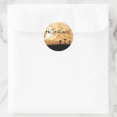 Sticker Rond Belles croix et coucher de soleil Il est Risen Sti (Sac)
