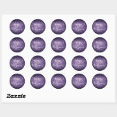 Sticker Rond Belles étoiles Vintages Violet Halloween (Feuille)