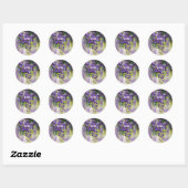 Sticker Rond Belles Fleurs De Wisteria En Aquarelle (Feuille)