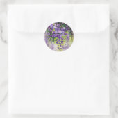 Sticker Rond Belles Fleurs De Wisteria En Aquarelle (Sac)