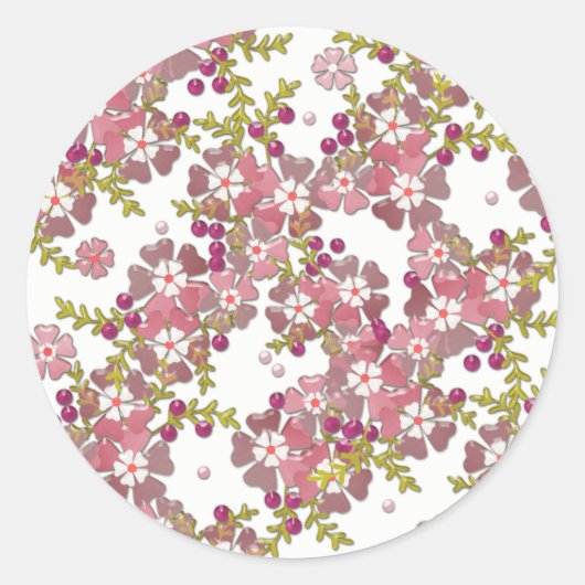Sticker Rond Belles fleurs en verre (Devant)