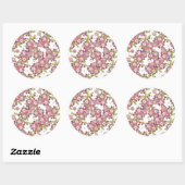 Sticker Rond Belles fleurs en verre (Feuille)