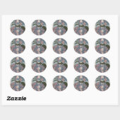 Sticker Rond Belles fleurs japonaises (Feuille)