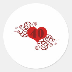 Sticker Rond Belles idées cadeaux 40e anniversaire