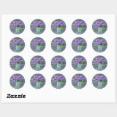 Sticker Rond Belles Lilacs En Mason Jar Rustique (Feuille)