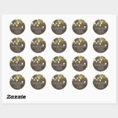 Sticker Rond belles lumières mason jars rustique mariage autoco (Feuille)