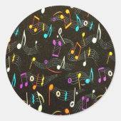Sticker Rond Belles notes musicales (Devant)