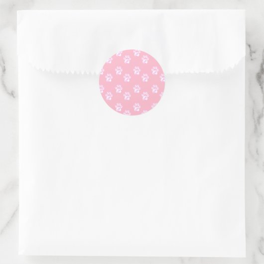 Sticker Rond Belles pattes blanches (Sac)