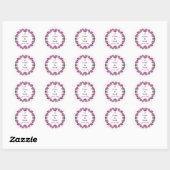 Sticker Rond Belles Peonies. (Feuille)