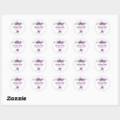 Sticker Rond Belles Poppies violettes Adresse Enveloppe Sceau (Feuille)