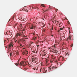 Sticker Rond Belles roses roses roses