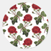 Sticker Rond Belles Roses Rouges (Devant)