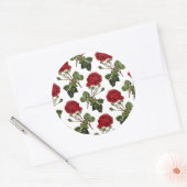 Sticker Rond Belles Roses Rouges (Enveloppe)