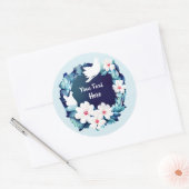 Sticker Rond Belles tourterelles blanches (Enveloppe)