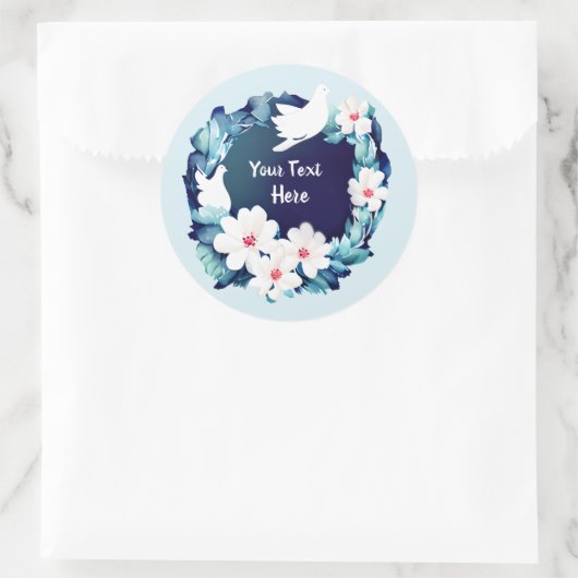Sticker Rond Belles tourterelles blanches (Sac)