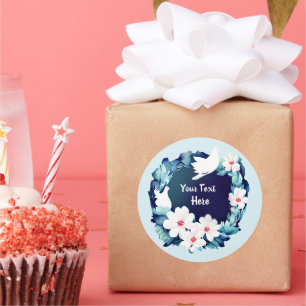 Sticker Rond Belles tourterelles blanches