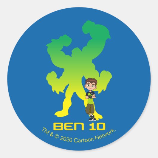 Sticker Rond Ben 10 & Four Arms Shadow (Devant)