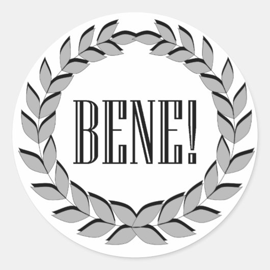 Sticker Rond Bene ! Bon boulot ! (Devant)