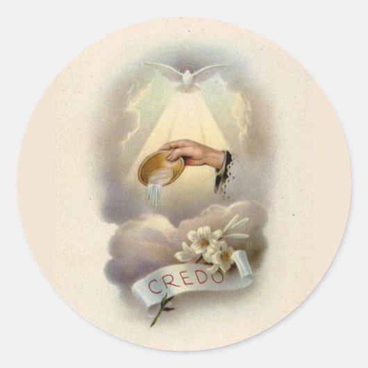 Sticker Rond Bénédiction baptismale avec le Saint-Esprit (Devant)