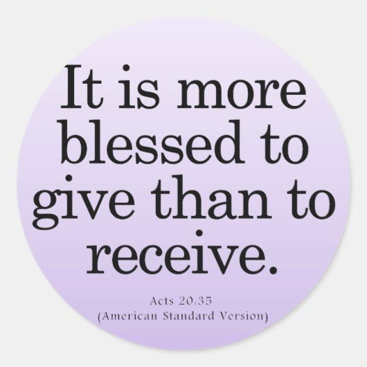 Sticker Rond Bénédiction de donner des lois 20-35 (Devant)