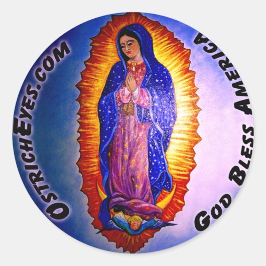 Sticker Rond Bénédiction de Lady Guadalupe (Devant)