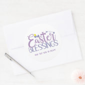 Sticker Rond Bénédiction de Pâques, élégante typographie (Enveloppe)