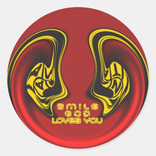 Sticker Rond Bénédiction d'en haut : L'Amour de Dieu Salutation (Devant)