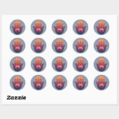Sticker Rond Bénédiction du Lotus | Main de Hamsa (Feuille)
