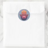 Sticker Rond Bénédiction du Lotus | Main de Hamsa (Sac)