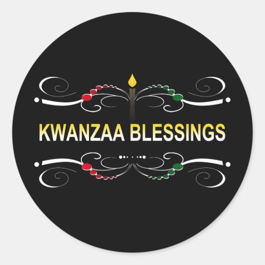 Sticker Rond bénédiction kwanzaa sophistiquée (Devant)