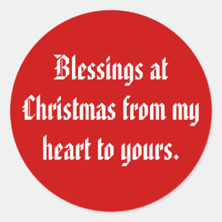 Sticker Rond Bénédictions à Noël de mon coeur au vôtre.