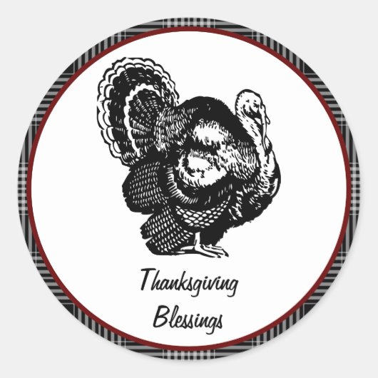 Sticker Rond Bénédictions de Thanksgiving (Devant)
