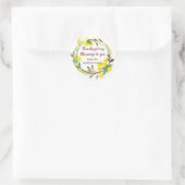 Sticker Rond Bénédictions Thanksgiving Custom Nom de famille Fl (Sac)