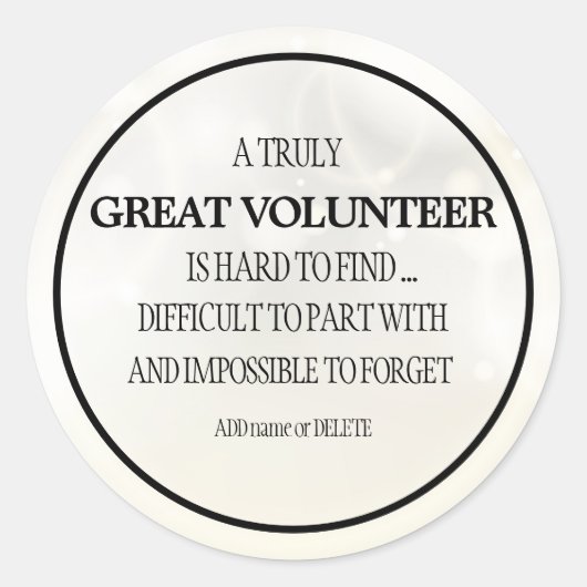 Sticker Rond Bénévole merci cadeau d'appréciation (Devant)