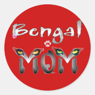 Sticker Rond Bengale Chat Maman cadeaux