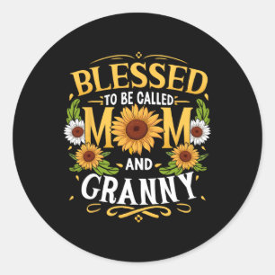Sticker Rond Béni d'être appelé la fête des mères de maman et g