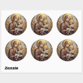Sticker Rond Béni Mère Marie et Bébé Jésus | Noël (Feuille)