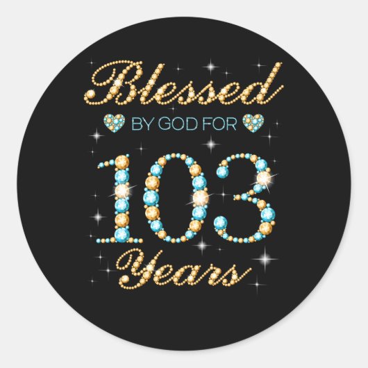 Sticker Rond Béni Par Dieu Pour 103 103E Py (Devant)