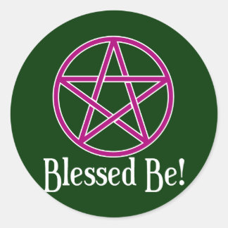 Sticker Rond Béni Soit Pentagram