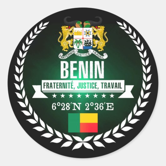 Sticker Rond Bénin (Devant)