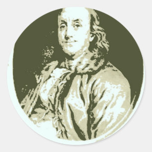 Sticker Rond Benjamin Franklin