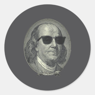 Sticker Rond Benjamin Franklin Le Benjamin C'est tout