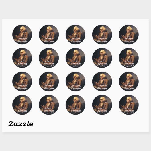 Sticker Rond Benjamin Franklin Quote (Feuille)
