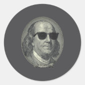 Sticker Rond Benjamin Franklin The Benjamin Its All About  (Devant)